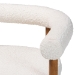 Baxton Studio Caia Boucle Dining Chair - Modern Upholstered Accent Armchair, Cream, Minimalist Design - BSOBBT5540-Cream/Walnut-DC