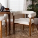Baxton Studio Caia Boucle Dining Chair - Modern Upholstered Accent Armchair, Cream, Minimalist Design - BSOBBT5540-Cream/Walnut-DC
