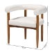 Baxton Studio Caia Boucle Dining Chair - Modern Upholstered Accent Armchair, Cream, Minimalist Design - BSOBBT5540-Cream/Walnut-DC