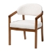 Baxton Studio Biana Boucle Dining Chair - Modern Upholstered Accent Armchair, Cream, Minimalist Design - BSOBBT5541-Cream/Walnut-DC