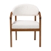 Baxton Studio Biana Boucle Dining Chair - Modern Upholstered Accent Armchair, Cream, Minimalist Design - BSOBBT5541-Cream/Walnut-DC