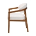 Baxton Studio Biana Boucle Dining Chair - Modern Upholstered Accent Armchair, Cream, Minimalist Design - BSOBBT5541-Cream/Walnut-DC