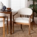 Baxton Studio Biana Boucle Dining Chair - Modern Upholstered Accent Armchair, Cream, Minimalist Design - BSOBBT5541-Cream/Walnut-DC