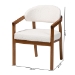Baxton Studio Biana Boucle Dining Chair - Modern Upholstered Accent Armchair, Cream, Minimalist Design - BSOBBT5541-Cream/Walnut-DC