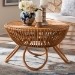 bali & pari Abel Natural Rattan Coffee Table with Splayed Legs - Handcrafted Boho Accent Table, Light Honey - BSOAbel-Light Honey Rattan Coffee Table