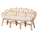 bali & pari Eliava Natural Rattan Accent Bench with Removable Cushion - Coastal Boho Style Loveseat with Scalloped Fan Back Design for Indoor Living Room or Sunroom Seating - BSOFlower-Natural-Bench