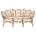 bali & pari Eliava Natural Rattan Accent Bench with Removable Cushion - Coastal Boho Style Loveseat with Scalloped Fan Back Design for Indoor Living Room or Sunroom Seating - BSOFlower-Natural-Bench