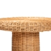 bali & pari Avalon Scallop Natural Rattan Pedestal Side Table - Round Handwoven Wicker Accent Table with Skirted Base, Boho Coastal Style Furniture for Living Room, Hallway or Sunroom - BSOAvalon-Light Honey Wicker-End Table