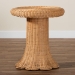 bali & pari Avalon Scallop Natural Rattan Pedestal Side Table - Round Handwoven Wicker Accent Table with Skirted Base, Boho Coastal Style Furniture for Living Room, Hallway or Sunroom - BSOAvalon-Light Honey Wicker-End Table