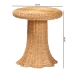 bali & pari Avalon Scallop Natural Rattan Pedestal Side Table - Round Handwoven Wicker Accent Table with Skirted Base, Boho Coastal Style Furniture for Living Room, Hallway or Sunroom - BSOAvalon-Light Honey Wicker-End Table