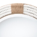 bali & pari Makya Round  Woven Rope Mirror - Coastal Mirror with White Fabric and Woven Jute Accents for Farmhouse, Boho Wall Decor, Beach House - BSOF247-FT1-Mirror