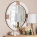 bali & pari Makya Round  Woven Rope Mirror - Coastal Mirror with White Fabric and Woven Jute Accents for Farmhouse, Boho Wall Decor, Beach House - BSOF247-FT1-Mirror