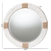 bali & pari Makya Round  Woven Rope Mirror - Coastal Mirror with White Fabric and Woven Jute Accents for Farmhouse, Boho Wall Decor, Beach House - BSOF247-FT1-Mirror