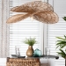 bali & pari Theanna Woven Jute Pendant Lampshade - Handwoven Boho Floral Light Accessory, Natural Wicker Ceiling Shade - BSOF247-FT15-Lamp Shade