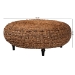 bali & pari Riau Handwoven Seagrass Coffee Table with Wooden Legs - Natural Wicker Round Living Room Table for Living Room or Bedroom Decor - BSORiau-Natural Antique-CT