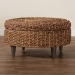 bali & pari Bailey Handwoven Seagrass Storage Ottoman with Lift -Top Lid - Rustic Wicker Trunk or Footrest with Inner Compartment for Living Room or Entryway, Round - BSOBailey-Natural Brown/Black-Ottoman