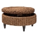bali & pari Bailey Handwoven Seagrass Storage Ottoman with Lift -Top Lid - Rustic Wicker Trunk or Footrest with Inner Compartment for Living Room or Entryway, Round - BSOBailey-Natural Brown/Black-Ottoman