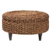 bali & pari Bailey Handwoven Seagrass Storage Ottoman with Lift -Top Lid - Rustic Wicker Trunk or Footrest with Inner Compartment for Living Room or Entryway, Round - BSOBailey-Natural Brown/Black-Ottoman