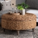 bali & pari Bailey Handwoven Seagrass Storage Ottoman with Lift -Top Lid - Rustic Wicker Trunk or Footrest with Inner Compartment for Living Room or Entryway, Round - BSOBailey-Natural Brown/Black-Ottoman