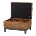 bali & pari Bailey Handwoven Seagrass Storage Ottoman with Lift -Top Lid - Rustic Wicker Trunk or Footrest with Inner Compartment for Living Room or Entryway, Square - BSOKaya-Natural Brown/Black-Ottoman