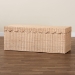 bali & pari Damita Scallop Natural Rattan Chest with Lift -top Lid - Coastal Boho Style Storage Bench for Bedroom, Entryway, or Living Room Organization - BSOWS127-Natural Rattan-Storage Bench