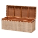 bali & pari Damita Scallop Natural Rattan Chest with Lift -top Lid - Coastal Boho Style Storage Bench for Bedroom, Entryway, or Living Room Organization - BSOWS127-Natural Rattan-Storage Bench