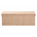 bali & pari Damita Scallop Natural Rattan Chest with Lift -top Lid - Coastal Boho Style Storage Bench for Bedroom, Entryway, or Living Room Organization - BSOWS127-Natural Rattan-Storage Bench