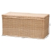bali & pari Caden Braided Natural Rattan Chest with Lift -top Lid - Coastal Boho Style Storage Bench for Bedroom, Entryway, or Living Room Organization - BSOWS128-Natural Rattan-Storage Bench