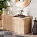 bali & pari Caden Braided Natural Rattan Chest with Lift -top Lid - Coastal Boho Style Storage Bench for Bedroom, Entryway, or Living Room Organization - BSOWS128-Natural Rattan-Storage Bench
