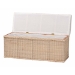 bali & pari Barid Braided Natural Rattan Storage Bench with Cushioned Lift -Top Lid - Coastal Boho Style Chest for Bedroom, Entryway, or Living Room Organization, Natural, 45" Rectangle - BSOWS131-Natural Rattan-Cushioned Storage Bench