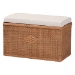 bali & pari Eamon Braided Natural Rattan Storage Bench with Cushioned Lift -Top Lid - Coastal Boho Style Chest for Bedroom, Entryway, or Living Room Organization, 31" Rectangle, Brown - BSOWS133-Brown Rattan-Cushioned Storage Bench