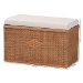 bali & pari Eamon Braided Natural Rattan Storage Bench with Cushioned Lift -Top Lid - Coastal Boho Style Chest for Bedroom, Entryway, or Living Room Organization, 31" Rectangle, Brown - BSOWS133-Brown Rattan-Cushioned Storage Bench