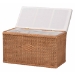 bali & pari Eamon Braided Natural Rattan Storage Bench with Cushioned Lift -Top Lid - Coastal Boho Style Chest for Bedroom, Entryway, or Living Room Organization, 31" Rectangle, Brown - BSOWS133-Brown Rattan-Cushioned Storage Bench