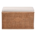 bali & pari Eamon Braided Natural Rattan Storage Bench with Cushioned Lift -Top Lid - Coastal Boho Style Chest for Bedroom, Entryway, or Living Room Organization, 31" Rectangle, Brown - BSOWS133-Brown Rattan-Cushioned Storage Bench