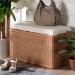 bali & pari Eamon Braided Natural Rattan Storage Bench with Cushioned Lift -Top Lid - Coastal Boho Style Chest for Bedroom, Entryway, or Living Room Organization, 31" Rectangle, Brown - BSOWS133-Brown Rattan-Cushioned Storage Bench