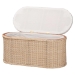 bali & pari Barid Braided Natural Rattan Storage Bench with Cushioned Lift -Top Lid - Coastal Boho Style Chest for Bedroom, Entryway, or Living Room Organization, Natural, 39" Oval - BSOWS134-Natural Rattan-Cushioned Storage Bench