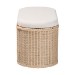 bali & pari Barid Braided Natural Rattan Storage Bench with Cushioned Lift -Top Lid - Coastal Boho Style Chest for Bedroom, Entryway, or Living Room Organization, Natural, 39" Oval - BSOWS134-Natural Rattan-Cushioned Storage Bench