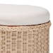 bali & pari Barid Braided Natural Rattan Storage Bench with Cushioned Lift -Top Lid - Coastal Boho Style Chest for Bedroom, Entryway, or Living Room Organization, Natural, 39" Oval - BSOWS134-Natural Rattan-Cushioned Storage Bench