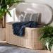 bali & pari Barid Braided Natural Rattan Storage Bench with Cushioned Lift -Top Lid - Coastal Boho Style Chest for Bedroom, Entryway, or Living Room Organization, Natural, 39" Oval - BSOWS134-Natural Rattan-Cushioned Storage Bench