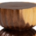bali & pari Noleta Hand -carved Suar Wood Side Table - Sculptural Hourglass Accent Table with Natural Grain, Modern Boho Style for Living Room or Bedroom - BSOSuar S/T 005-Natural-Side Table