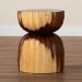 bali & pari Noleta Hand -carved Suar Wood Side Table - Sculptural Hourglass Accent Table with Natural Grain, Modern Boho Style for Living Room or Bedroom - BSOSuar S/T 005-Natural-Side Table