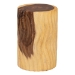 bali & pari Fuchsia Hand -carved Suar Wood Side Table - Round Sculptural Accent Table with Wave Design, Modern Boho Rustic Style for Living Room or Bedroom - BSOSuar S/T 006-Natural-Side Table