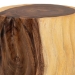 bali & pari Fuchsia Hand -carved Suar Wood Side Table - Round Sculptural Accent Table with Wave Design, Modern Boho Rustic Style for Living Room or Bedroom - BSOSuar S/T 006-Natural-Side Table