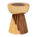 bali & pari Alara Hand -carved Suar Wood Side Table - Sculptural Pedestal Accent Table with Natural Grain, Modern Boho Style for Living Room or Bedroom - BSOSuar S/T 008-Natural-Side Table