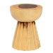 bali & pari Alara Hand -carved Suar Wood Side Table - Sculptural Pedestal Accent Table with Natural Grain, Modern Boho Style for Living Room or Bedroom - BSOSuar S/T 008-Natural-Side Table