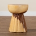 bali & pari Alara Hand -carved Suar Wood Side Table - Sculptural Pedestal Accent Table with Natural Grain, Modern Boho Style for Living Room or Bedroom - BSOSuar S/T 008-Natural-Side Table