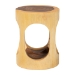 bali & pari Kaseko Hand -carved Suar Wood Side Table - Sculptural Accent Table with Open Work Design, Modern Boho Style for Living Room or Bedroom - BSOSuar S/T 009-Natural-Side Table