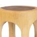 bali & pari Kaseko Hand -carved Suar Wood Side Table - Sculptural Accent Table with Open Work Design, Modern Boho Style for Living Room or Bedroom - BSOSuar S/T 009-Natural-Side Table