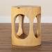 bali & pari Kaseko Hand -carved Suar Wood Side Table - Sculptural Accent Table with Open Work Design, Modern Boho Style for Living Room or Bedroom - BSOSuar S/T 009-Natural-Side Table