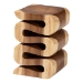 bali & pari Eliada Hand -carved Suar Wood Side Table - Wavy Sculptural Accent Table with Stacked Design, Modern Boho Style for Living Room or Bedroom - BSOSuar S/T 010-Natural-Side Table